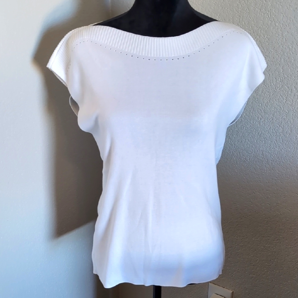 Elegant White Women's Top Sz M